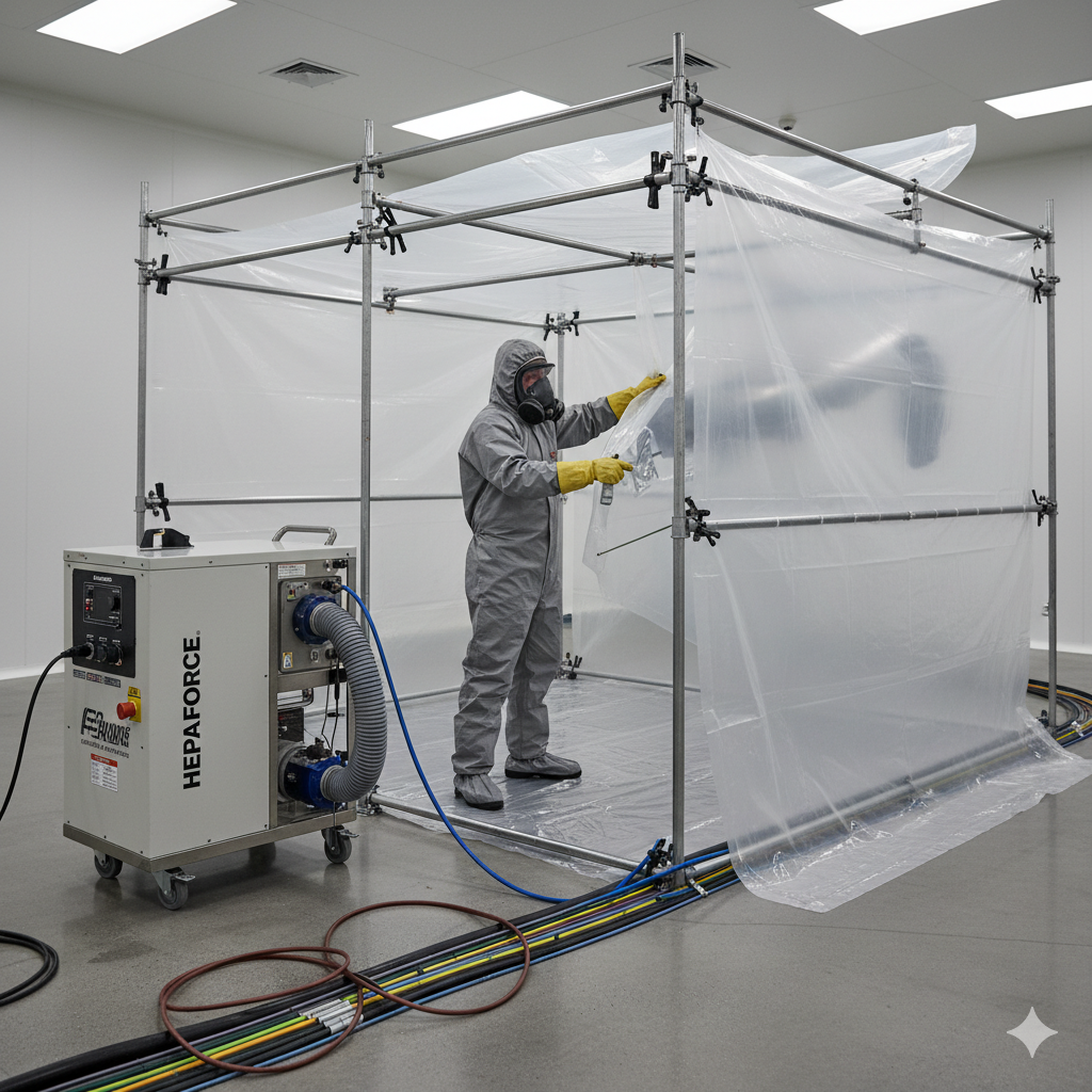 Mold remediation in Kalispell MT with containment and HEPA air filtration